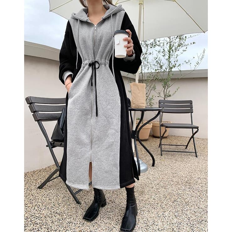 カラーブロックパーカーワンピース | Bifrost | 詳細画像12 