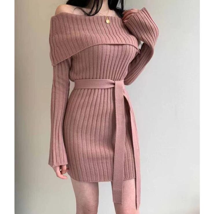 オフショルダーリブニットワンピース | Bifrost | 詳細画像1 