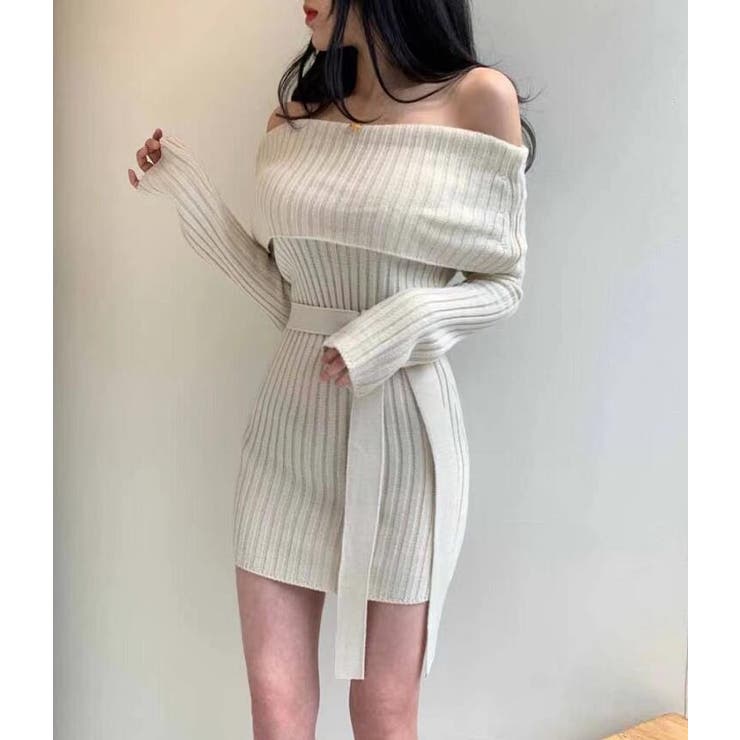 オフショルダーリブニットワンピース | Bifrost | 詳細画像2 