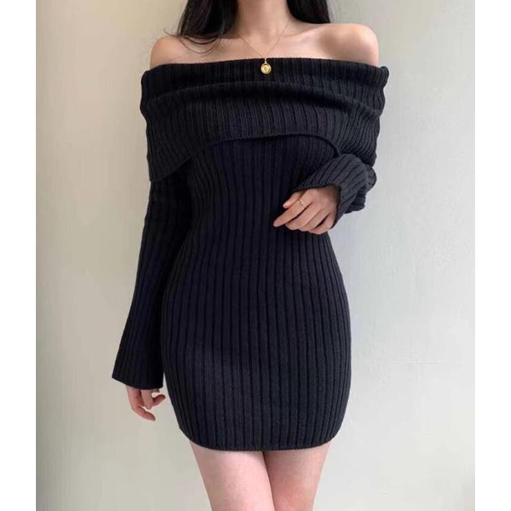 オフショルダーリブニットワンピース | Bifrost | 詳細画像3 