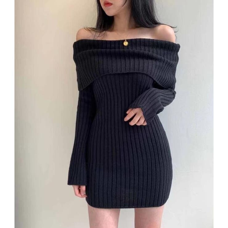 オフショルダーリブニットワンピース | Bifrost | 詳細画像4 