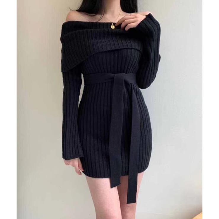 オフショルダーリブニットワンピース | Bifrost | 詳細画像5 