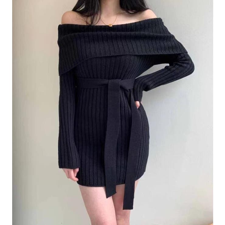 オフショルダーリブニットワンピース | Bifrost | 詳細画像8 