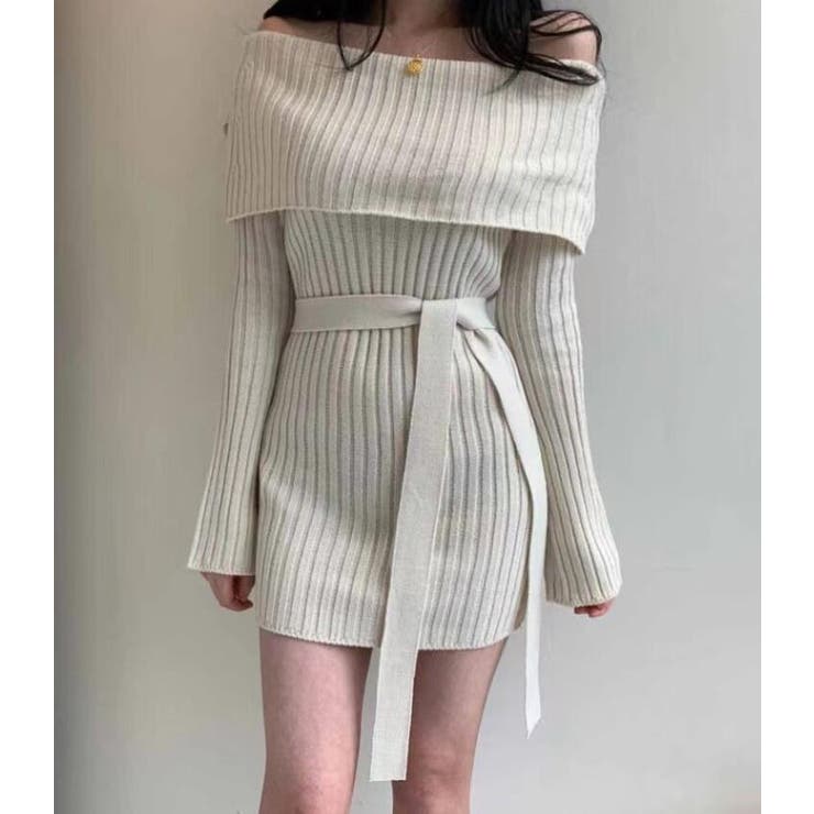 オフショルダーリブニットワンピース | Bifrost | 詳細画像10 