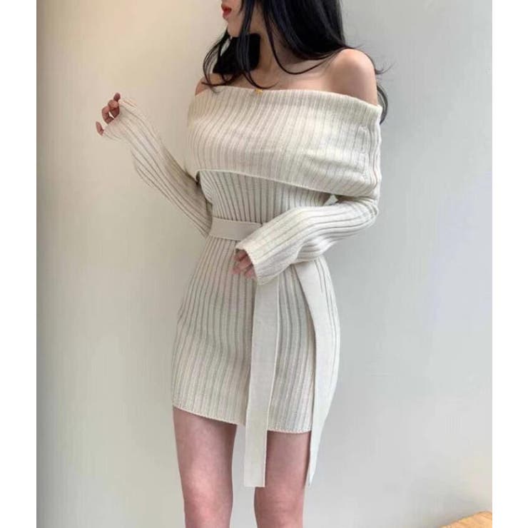 オフショルダーリブニットワンピース | Bifrost | 詳細画像12 