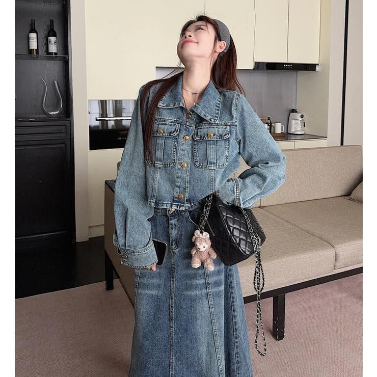 デニムジャケットロングスカートセット[品番：UZ000011520]｜Bifrost