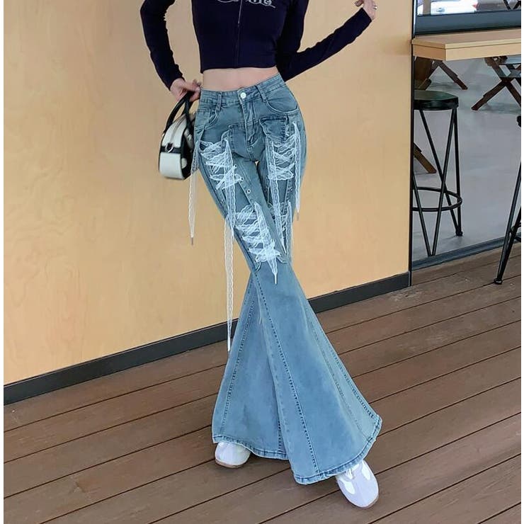 Brrrsos フレアデニム Brrrsos フレアデニム ブラック opium y2k drip - メルカリ