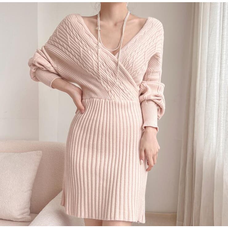 ケーブルニットクロスワンピース | Bifrost | 詳細画像1 