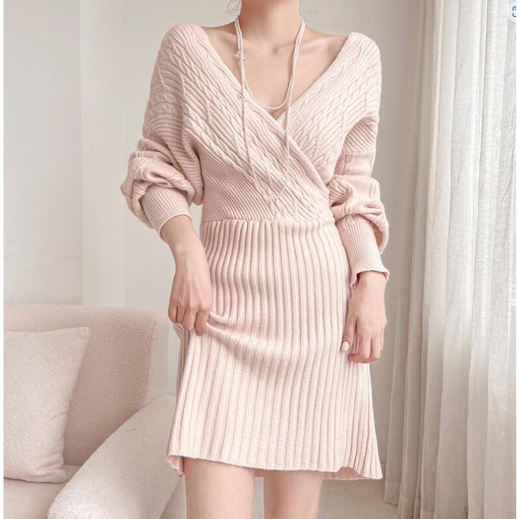 ケーブルニットクロスワンピース | Bifrost | 詳細画像2 