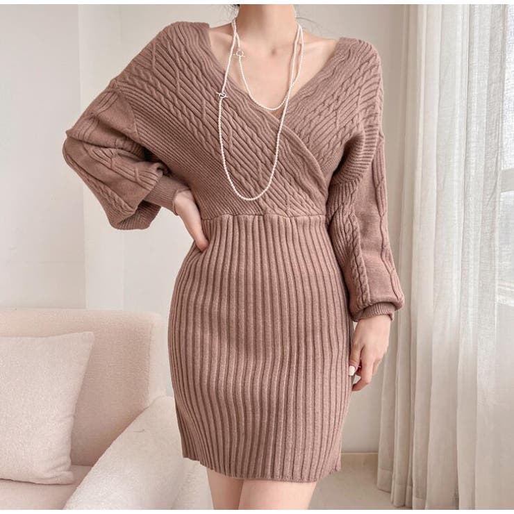 ケーブルニットクロスワンピース | Bifrost | 詳細画像6 