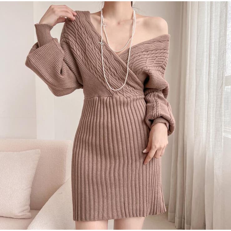 ケーブルニットクロスワンピース | Bifrost | 詳細画像8 