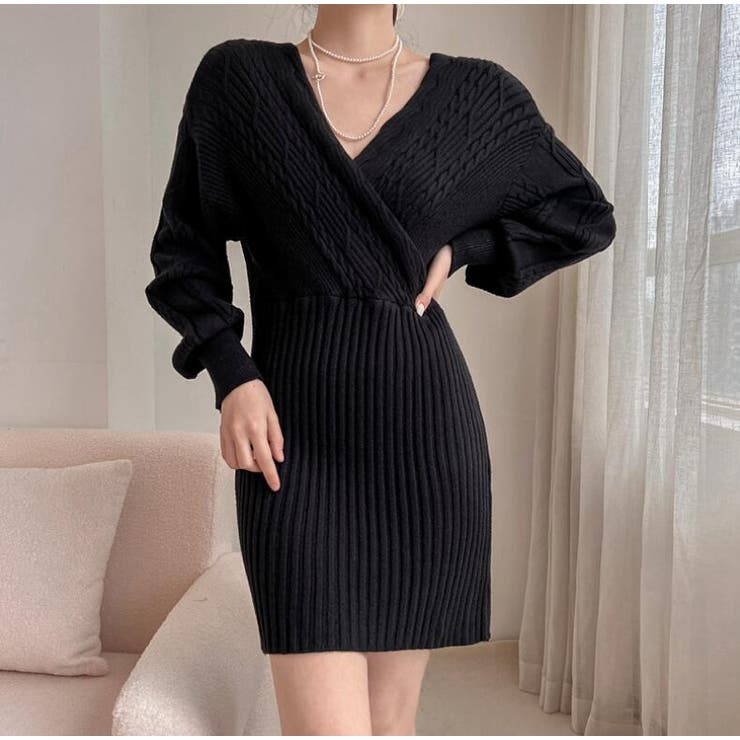 ケーブルニットクロスワンピース | Bifrost | 詳細画像15 