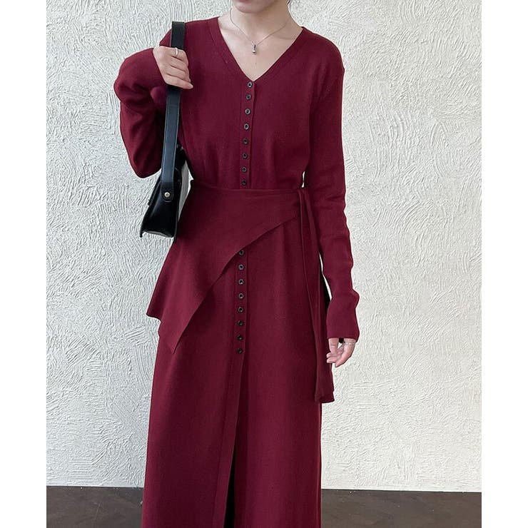 結びデザインのツーピースニットワンピース | Bifrost | 詳細画像1 