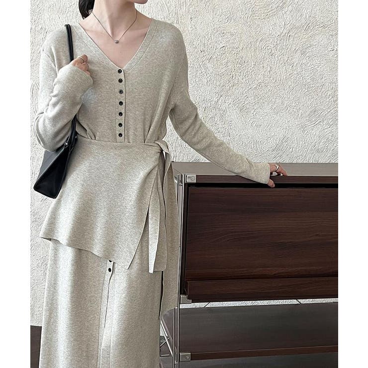 結びデザインのツーピースニットワンピース | Bifrost | 詳細画像4 