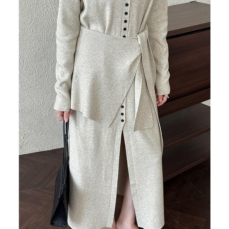 結びデザインのツーピースニットワンピース | Bifrost | 詳細画像6 