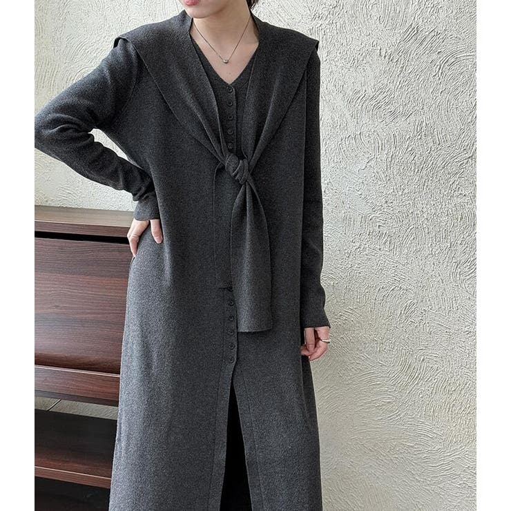 結びデザインのツーピースニットワンピース | Bifrost | 詳細画像9 