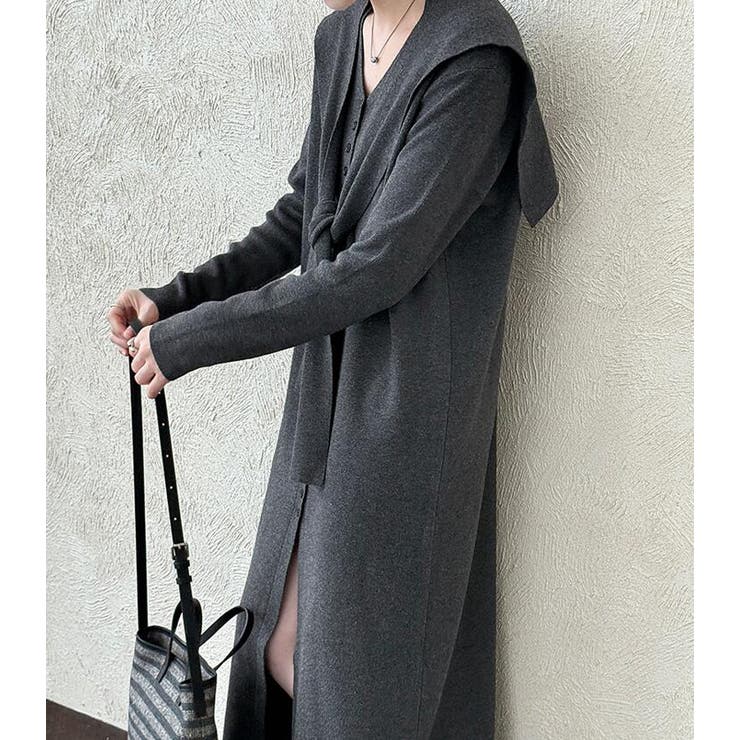 結びデザインのツーピースニットワンピース | Bifrost | 詳細画像10 