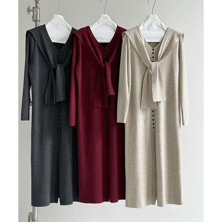 結びデザインのツーピースニットワンピース | Bifrost | 詳細画像11 