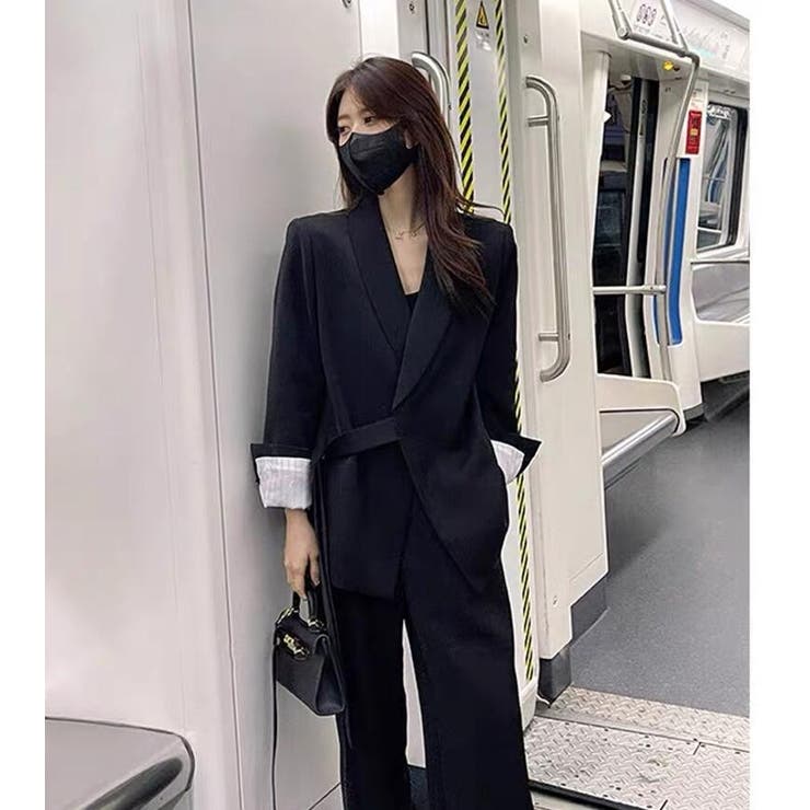 ブラック | ウエストベルト付きスーツセット | Bifrost