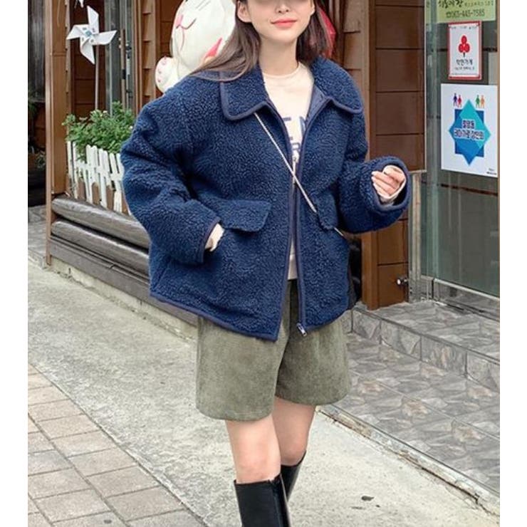 ブルー | ショートコート【韓国ファッション】 | Bifrost