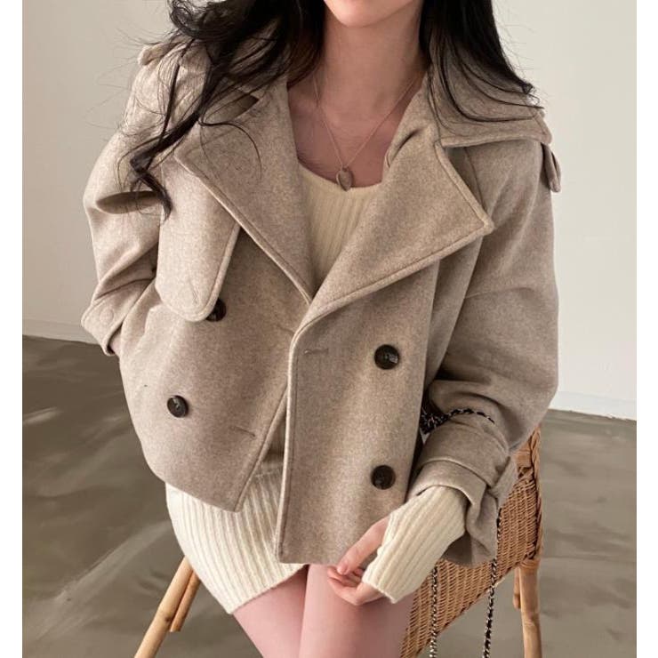 キャメル | ショートコート【韓国ファッション】 | Bifrost