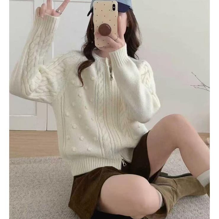 ケーブルニットフルジップカーディガン | Bifrost | 詳細画像2 