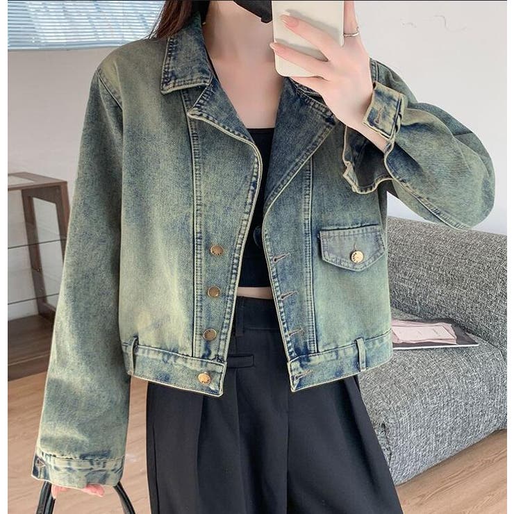 ブルー | ショート丈で可愛らしい！デニムブルゾン | Bifrost