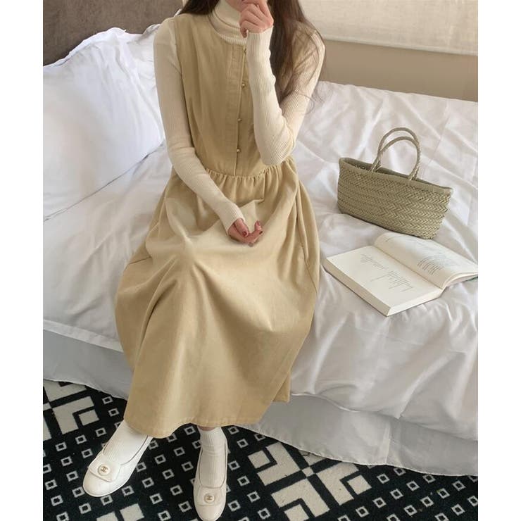 ボタンアクセントのキュートなノースリーブワンピース | Bifrost | 詳細画像1 