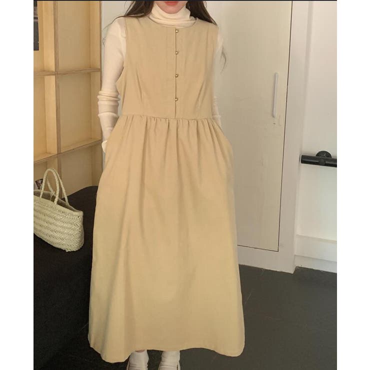 ボタンアクセントのキュートなノースリーブワンピース | Bifrost | 詳細画像2 