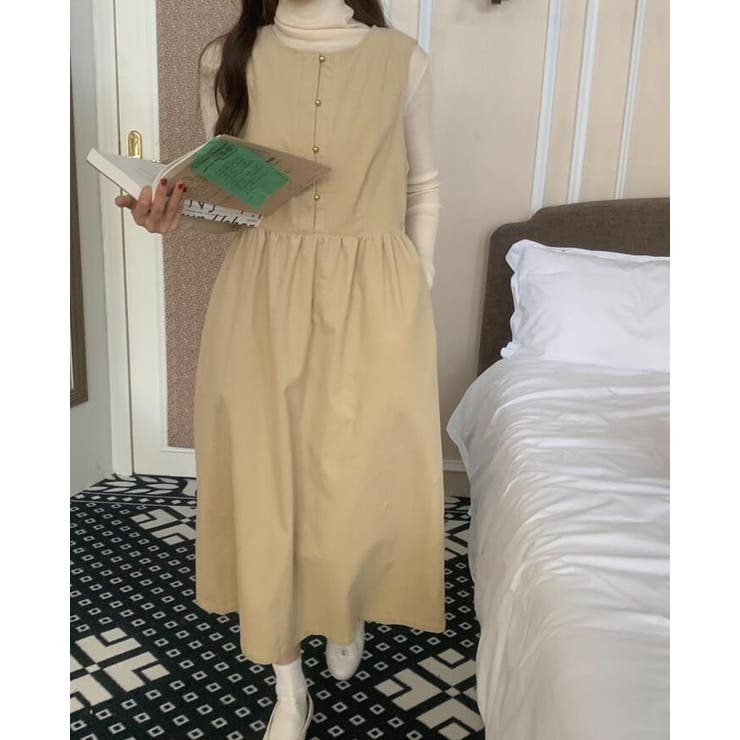 ボタンアクセントのキュートなノースリーブワンピース | Bifrost | 詳細画像3 