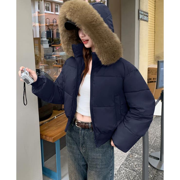 ファーアクセントショートダウンジャケット[品番：UZ000011848