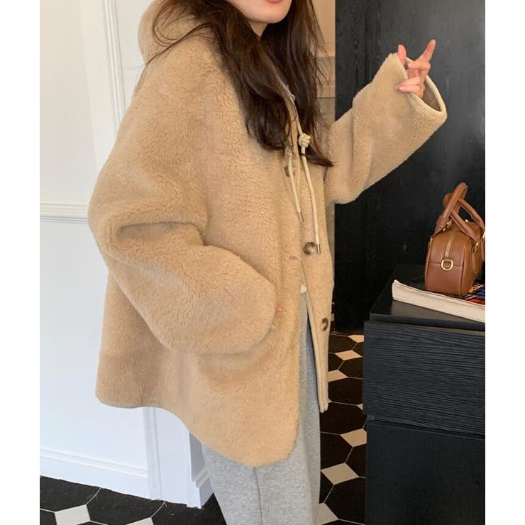 ハイネック紐締め＆ふわふわボアジャケット | Bifrost | 詳細画像2 