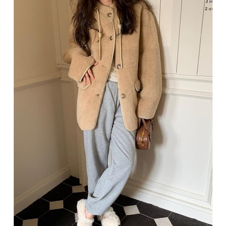 ハイネック紐締め＆ふわふわボアジャケット | Bifrost | 詳細画像4 