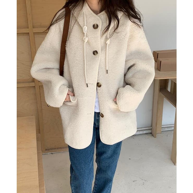 ハイネック紐締め＆ふわふわボアジャケット | Bifrost | 詳細画像8 