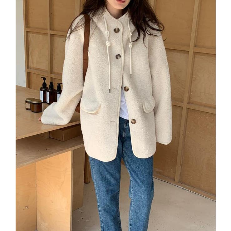 ハイネック紐締め＆ふわふわボアジャケット | Bifrost | 詳細画像9 