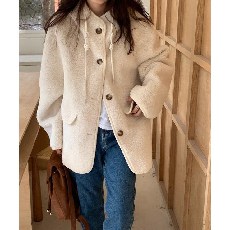 ハイネック紐締め＆ふわふわボアジャケット | Bifrost | 詳細画像10 