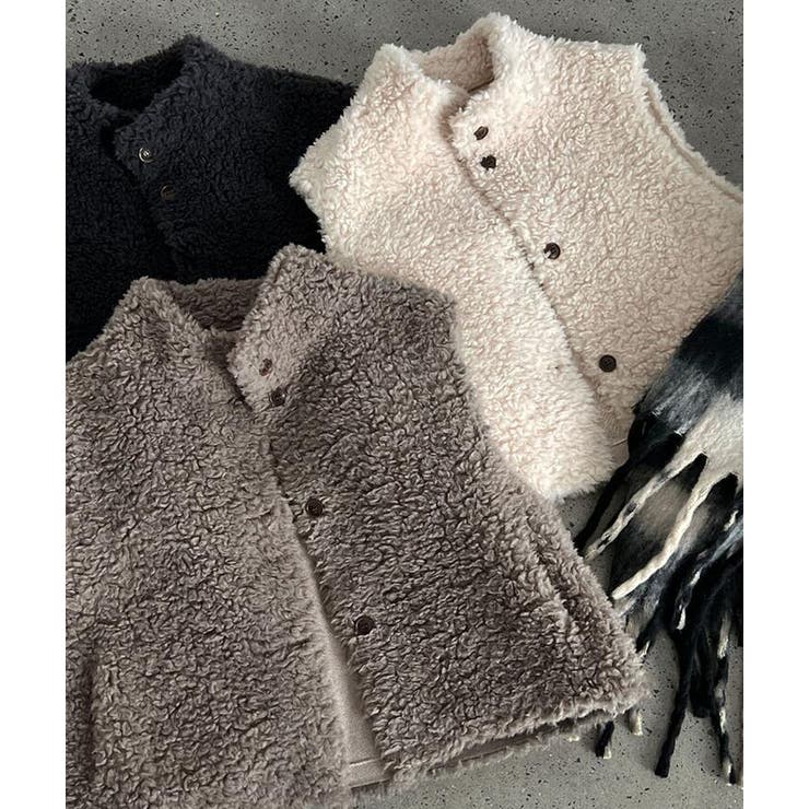 ハイネックふわふわボアベスト[品番：UZ000011860]｜Bifrost