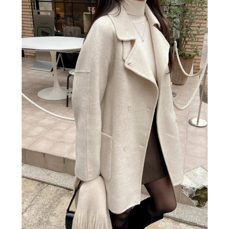 ダブルブレストデザインの上品なオーバーサイズコート | Bifrost | 詳細画像8 