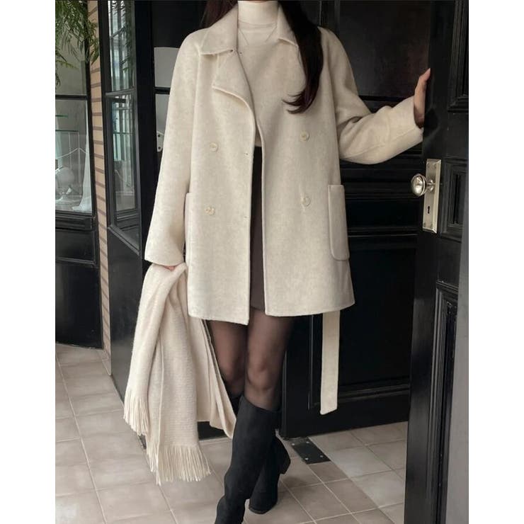 ダブルブレストデザインの上品なオーバーサイズコート | Bifrost | 詳細画像16 