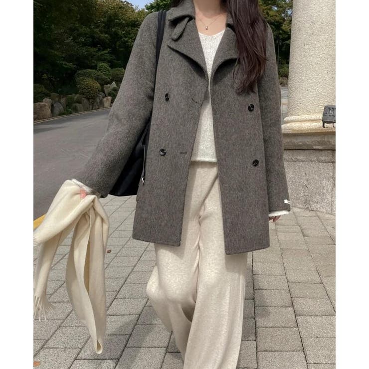 ダブルブレストデザインの上品なオーバーサイズコート | Bifrost | 詳細画像20 