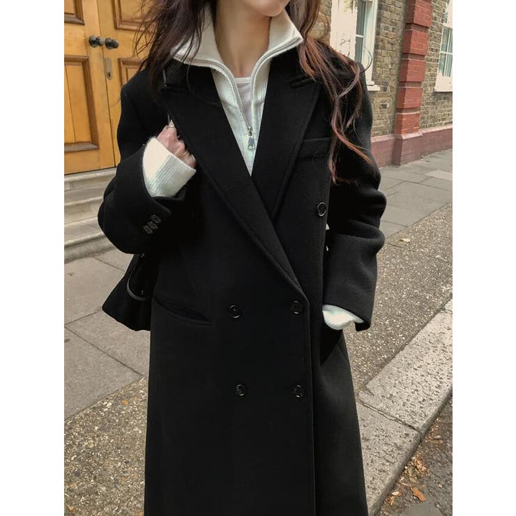 ダブルブレスト長身デザインの上品コート[品番：UZ000011883]｜Bifrost