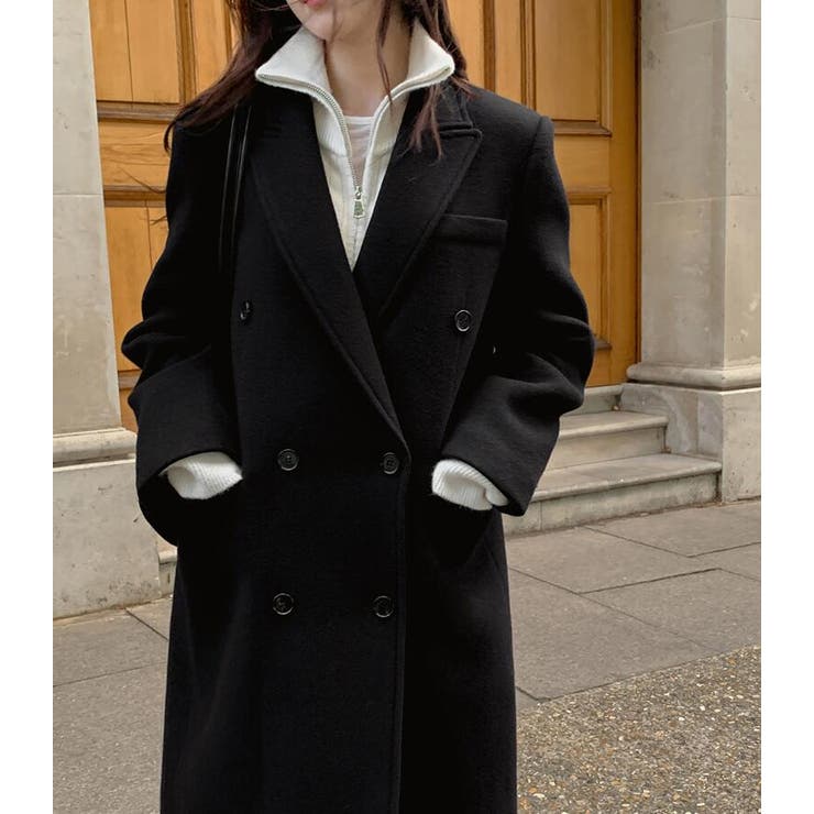 ダブルブレスト長身デザインの上品コート[品番：UZ000011883]｜Bifrost