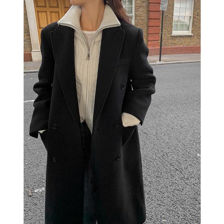 ダブルブレスト長身デザインの上品コート[品番：UZ000011883]｜Bifrost