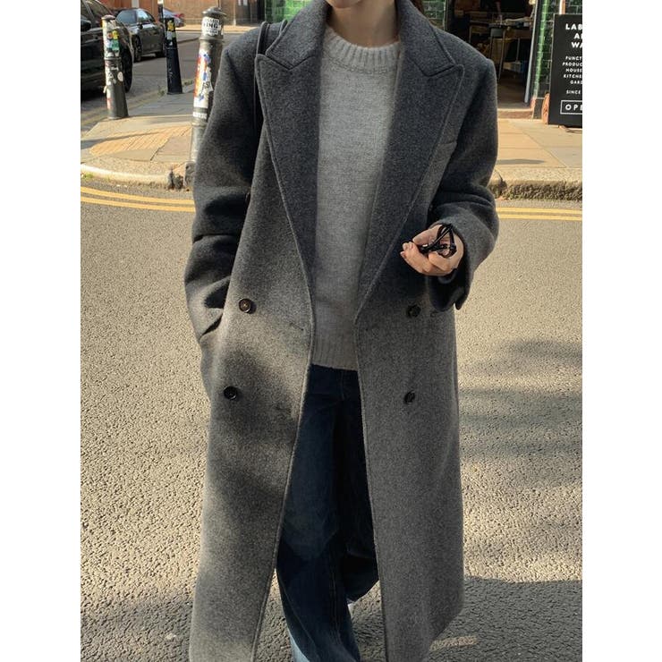 ダブルブレスト長身デザインの上品コート[品番：UZ000011883]｜Bifrost