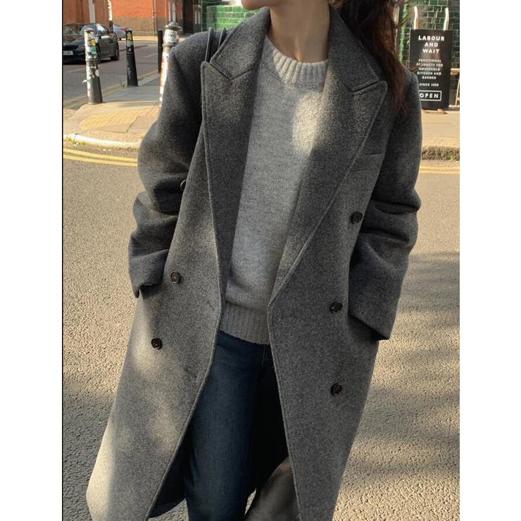 ダブルブレスト長身デザインの上品コート[品番：UZ000011883]｜Bifrost