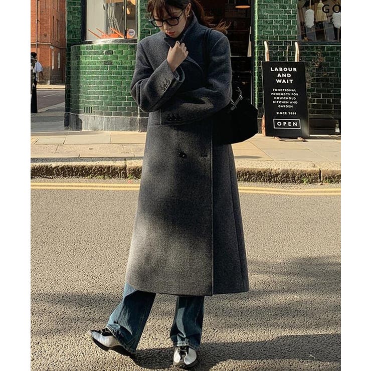 ダブルブレスト長身デザインの上品コート[品番：UZ000011883]｜Bifrost