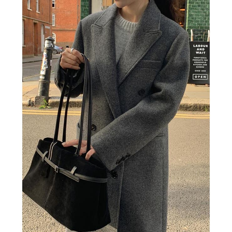 ダブルブレスト長身デザインの上品コート[品番：UZ000011883]｜Bifrost