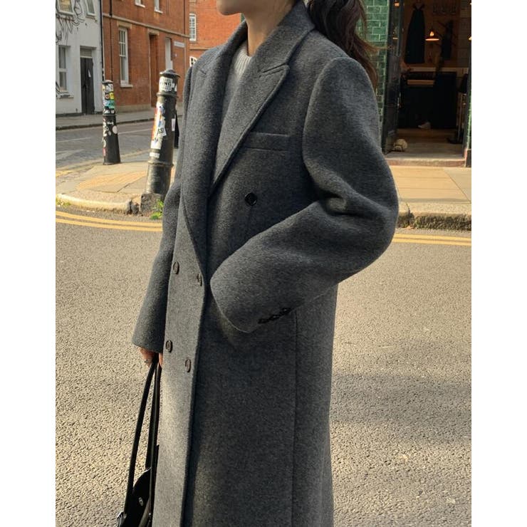 Bibiy. ダークグレー ダブルブレストコート Fサイズ Bibiy. ダークグレー ダブルブレストコート Fサイズ Bibiy