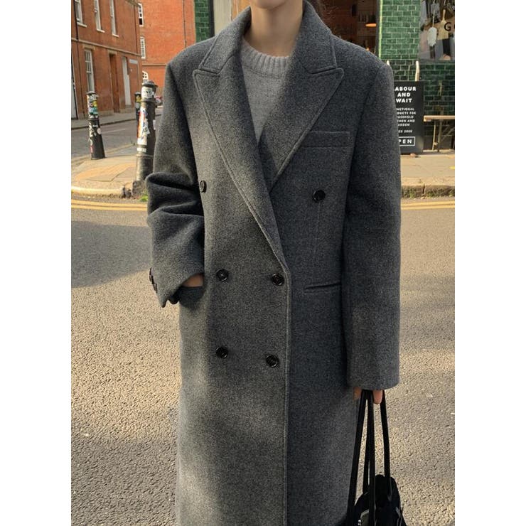 ダブルブレスト長身デザインの上品コート[品番：UZ000011883]｜Bifrost