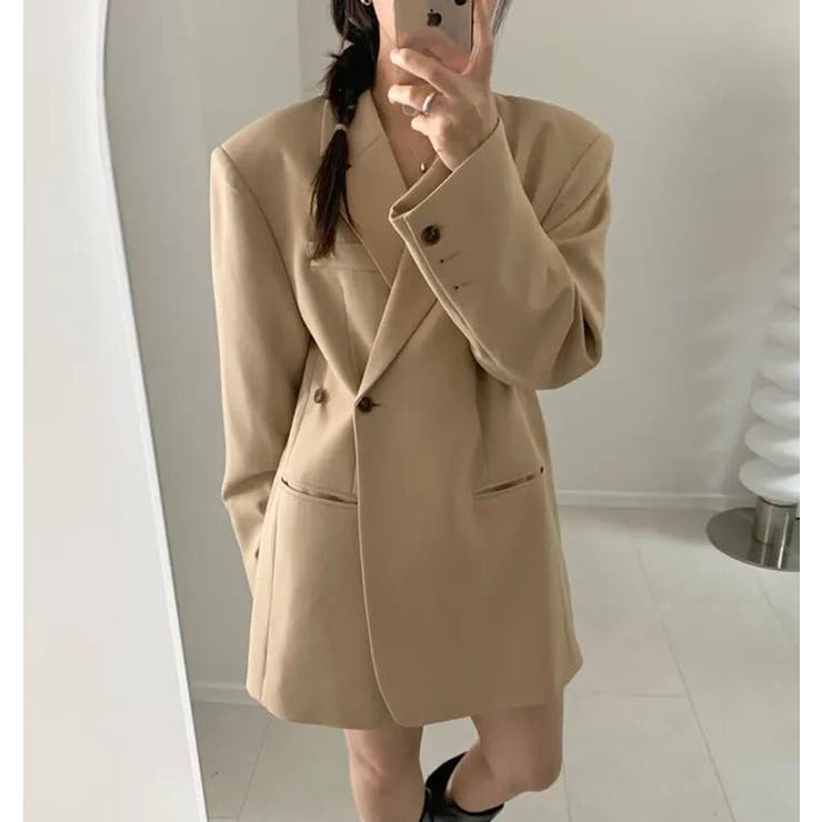 アンパディールデザインのダブルブレストロングショルダーブレザー | Bifrost | 詳細画像5 